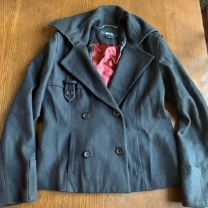 Black DKNY shirt pea coat